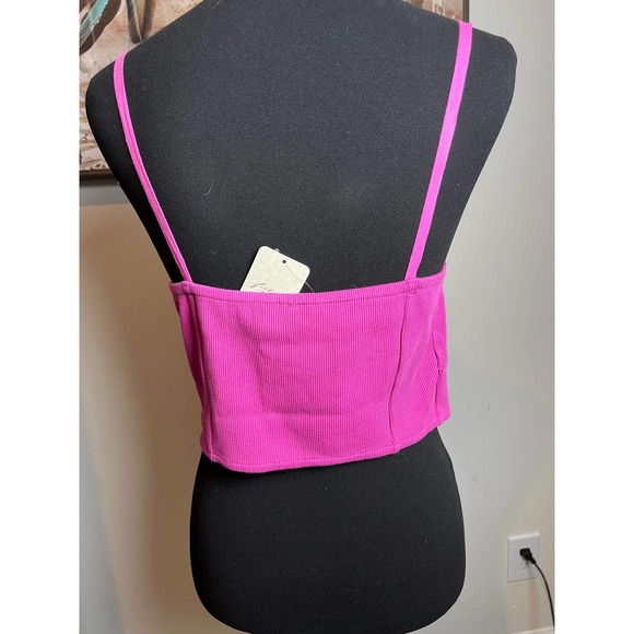 Free People “Have My Heart” Cropped Tank Top Raspberry Sorbet M - Picture 11 of 13